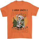 Dead Inside at Christmas Xmas Skull Mens T-Shirt 100% Cotton Orange