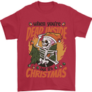 Dead Inside at Christmas Xmas Skull Mens T-Shirt 100% Cotton Red