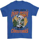 Dead Inside at Christmas Xmas Skull Mens T-Shirt 100% Cotton Royal Blue