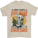 Dead Inside at Christmas Xmas Skull Mens T-Shirt 100% Cotton Sand