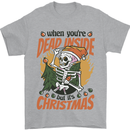 Dead Inside at Christmas Xmas Skull Mens T-Shirt 100% Cotton Sports Grey