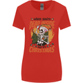 Dead Inside at Christmas Xmas Skull Womens Wider Cut T-Shirt Red