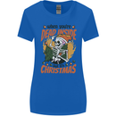 Dead Inside at Christmas Xmas Skull Womens Wider Cut T-Shirt Royal Blue