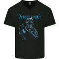 Deadly Aloha US Special Forces Skull Military Mens V-Neck Cotton T-Shirt Black