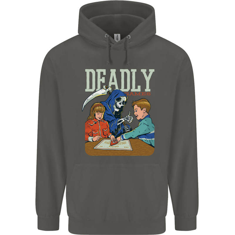 Deadly Games For Kids Grim Reaper Ouija Board Childrens Kids Hoodie Storm Grey