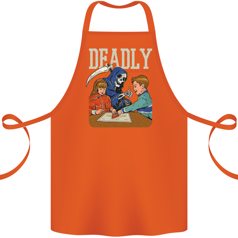 Deadly Games For Kids Grim Reaper Ouija Board Cotton Apron 100% Organic Orange