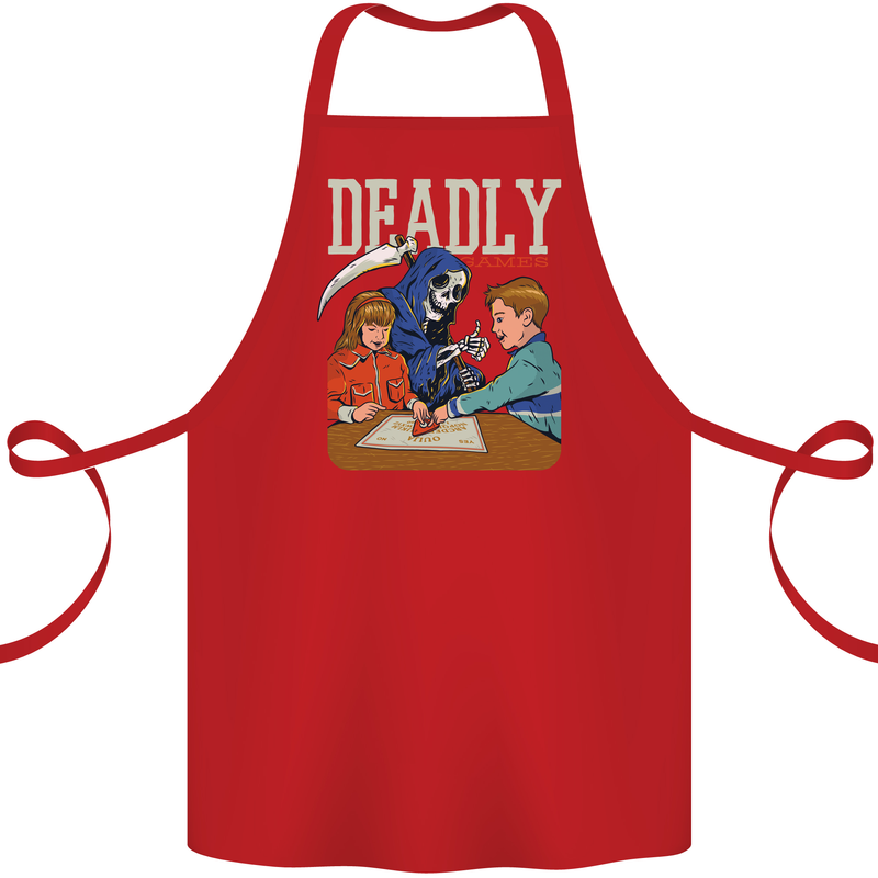 Deadly Games For Kids Grim Reaper Ouija Board Cotton Apron 100% Organic Red