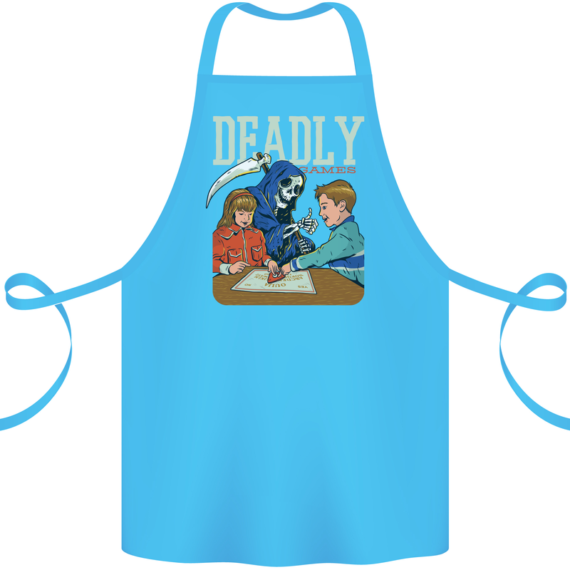 Deadly Games For Kids Grim Reaper Ouija Board Cotton Apron 100% Organic Turquoise