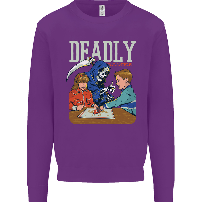 Deadly Games For Kids Grim Reaper Ouija Board Kids Sweatshirt Jumper Purple