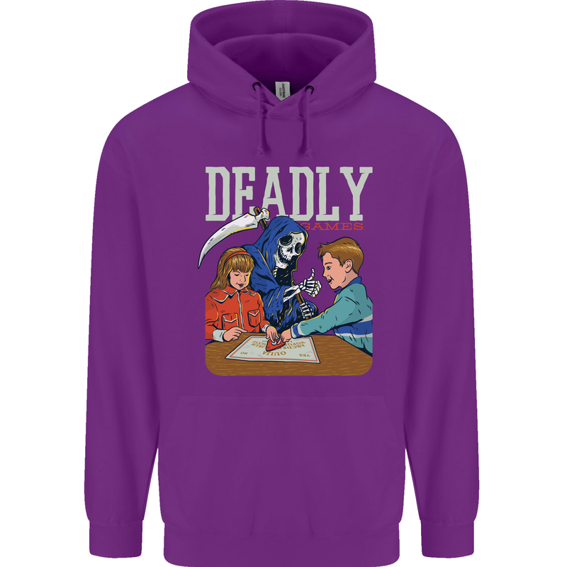 Deadly Games For Kids Grim Reaper Ouija Board Mens 80% Cotton Hoodie Purple