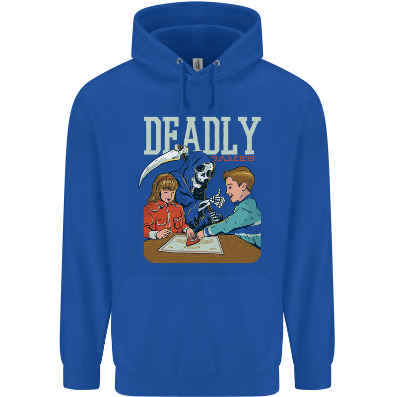 Deadly Games For Kids Grim Reaper Ouija Board Mens 80% Cotton Hoodie Royal Blue