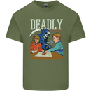 Deadly Games For Kids Grim Reaper Ouija Board Mens Cotton T-Shirt Tee Top Military Green