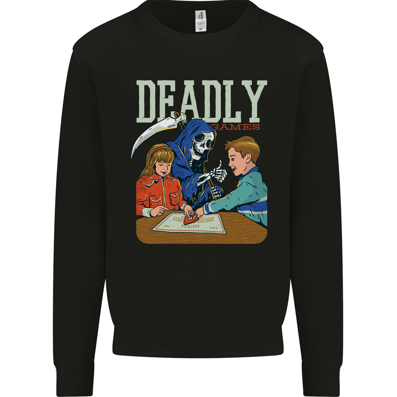 Deadly Games For Kids Grim Reaper Ouija Board Mens Sweatshirt Jumper Black