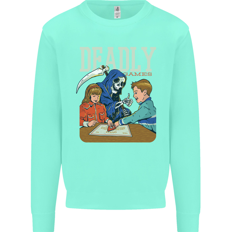 Deadly Games For Kids Grim Reaper Ouija Board Mens Sweatshirt Jumper Peppermint