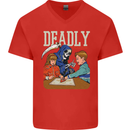Deadly Games For Kids Grim Reaper Ouija Board Mens V-Neck Cotton T-Shirt Red
