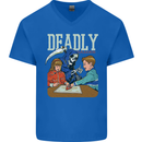 Deadly Games For Kids Grim Reaper Ouija Board Mens V-Neck Cotton T-Shirt Royal Blue