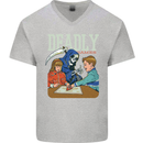 Deadly Games For Kids Grim Reaper Ouija Board Mens V-Neck Cotton T-Shirt Sports Grey