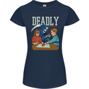 Deadly Games For Kids Grim Reaper Ouija Board Womens Petite Cut T-Shirt Navy Blue
