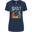 Deadly Games For Kids Grim Reaper Ouija Board Womens Wider Cut T-Shirt Navy Blue