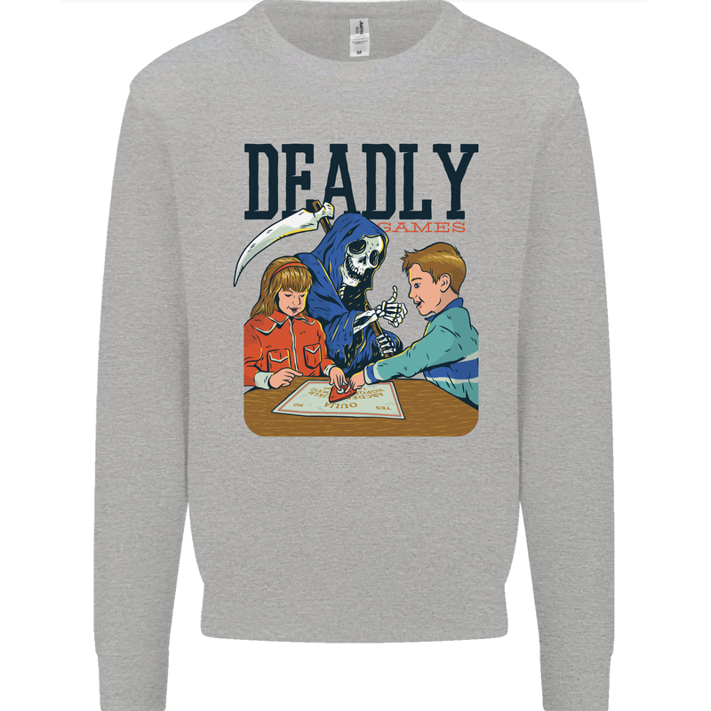 Deadly Games Ouija Board For Kids Grim Reaper Kids Sweatshirt Jumper Sports Grey