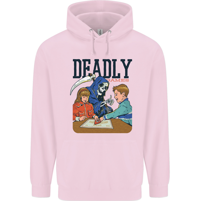 Deadly Games Ouija Board For Kids Grim Reaper Mens 80% Cotton Hoodie Light Pink