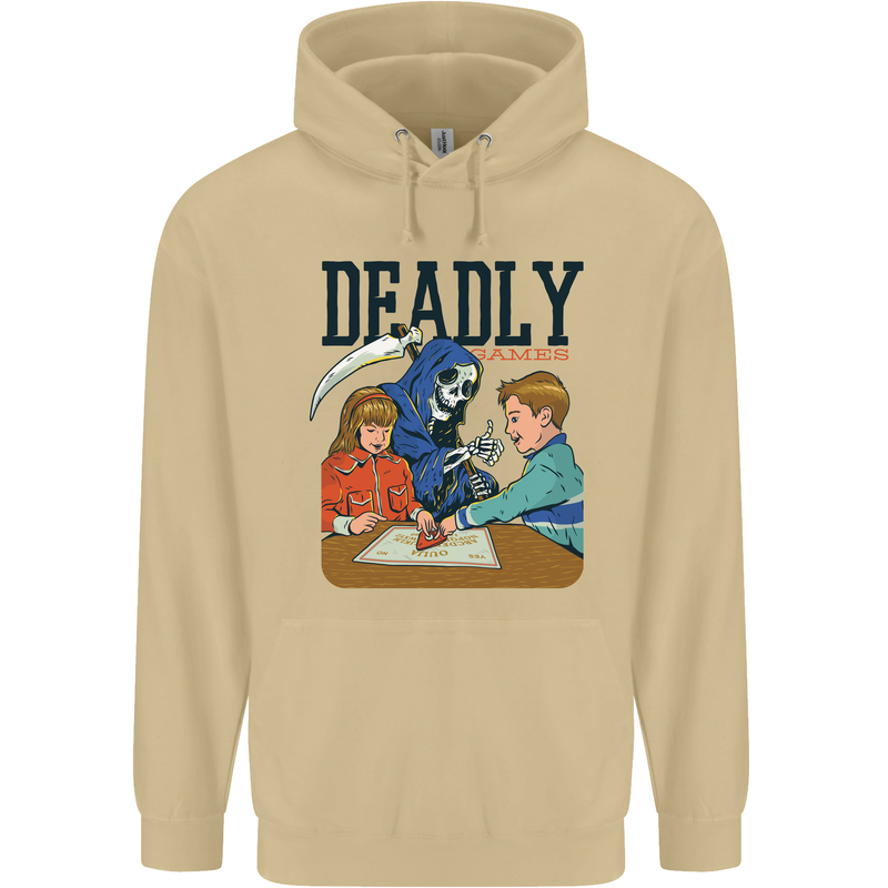 Deadly Games Ouija Board For Kids Grim Reaper Mens 80% Cotton Hoodie Sand