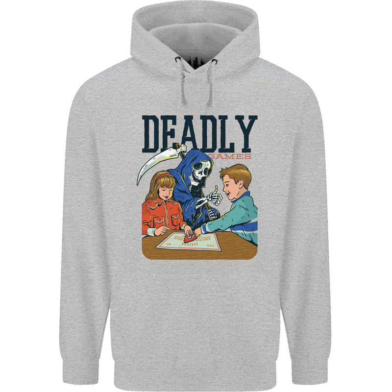 Deadly Games Ouija Board For Kids Grim Reaper Mens 80% Cotton Hoodie Sports Grey