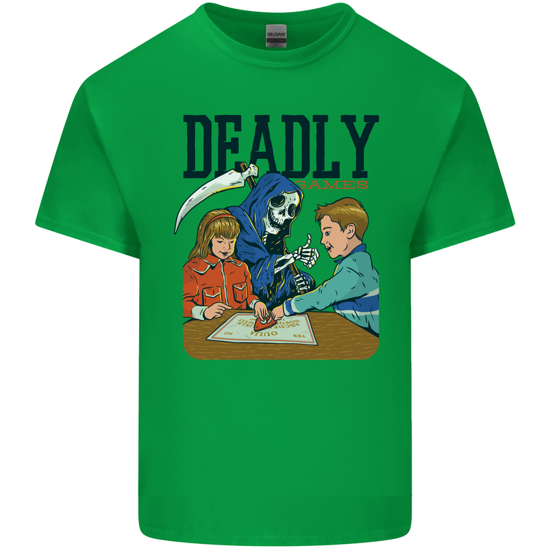 Deadly Games Ouija Board For Kids Grim Reaper Mens Cotton T-Shirt Tee Top Irish Green