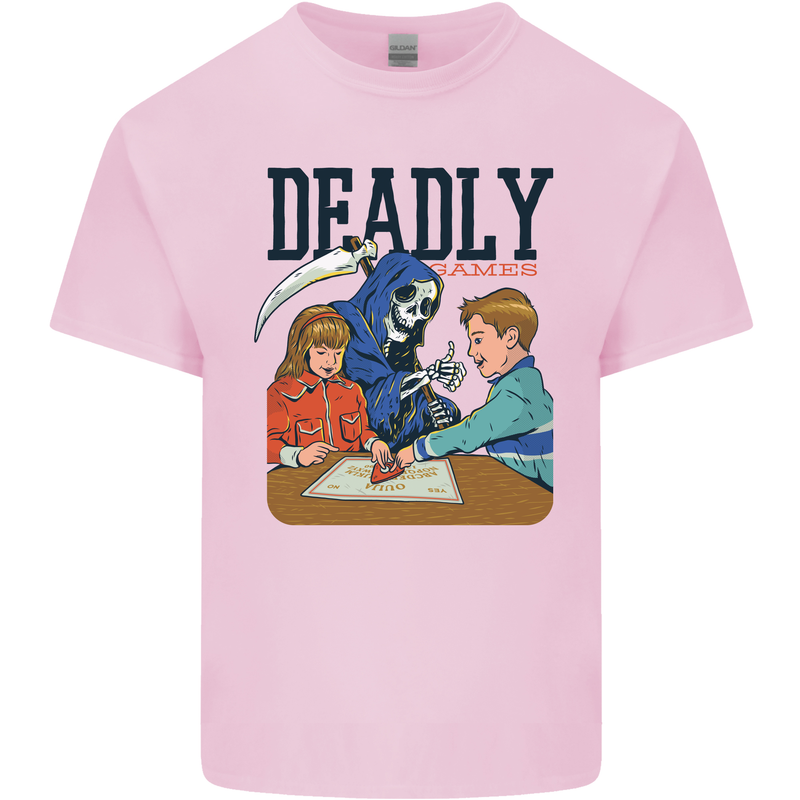 Deadly Games Ouija Board For Kids Grim Reaper Mens Cotton T-Shirt Tee Top Light Pink