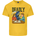 Deadly Games Ouija Board For Kids Grim Reaper Mens Cotton T-Shirt Tee Top Yellow