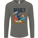Deadly Games Ouija Board For Kids Grim Reaper Mens Long Sleeve T-Shirt Charcoal