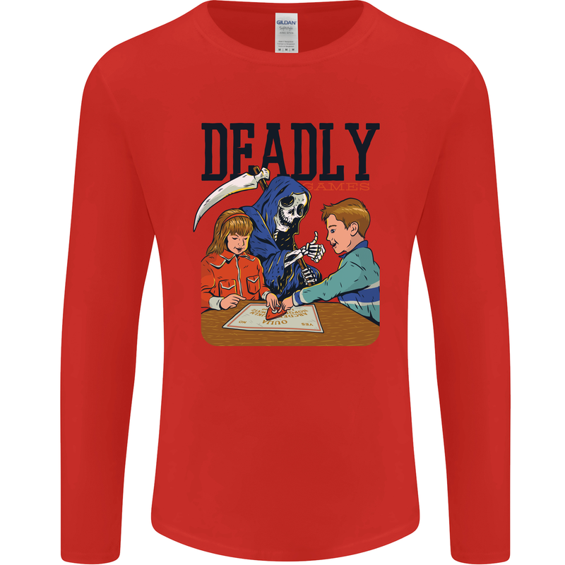 Deadly Games Ouija Board For Kids Grim Reaper Mens Long Sleeve T-Shirt Red
