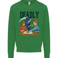 Deadly Games Ouija Board For Kids Grim Reaper Mens Sweatshirt Jumper Irish Green