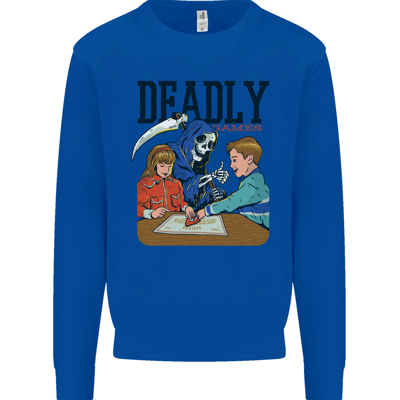 Deadly Games Ouija Board For Kids Grim Reaper Mens Sweatshirt Jumper Royal Blue