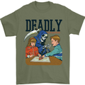 Deadly Games Ouija Board For Kids Grim Reaper Mens T-Shirt 100% Cotton Military Green