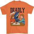 Deadly Games Ouija Board For Kids Grim Reaper Mens T-Shirt 100% Cotton Orange