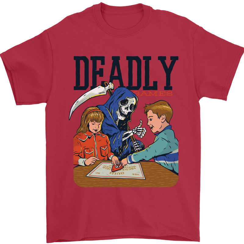 Deadly Games Ouija Board For Kids Grim Reaper Mens T-Shirt 100% Cotton Red