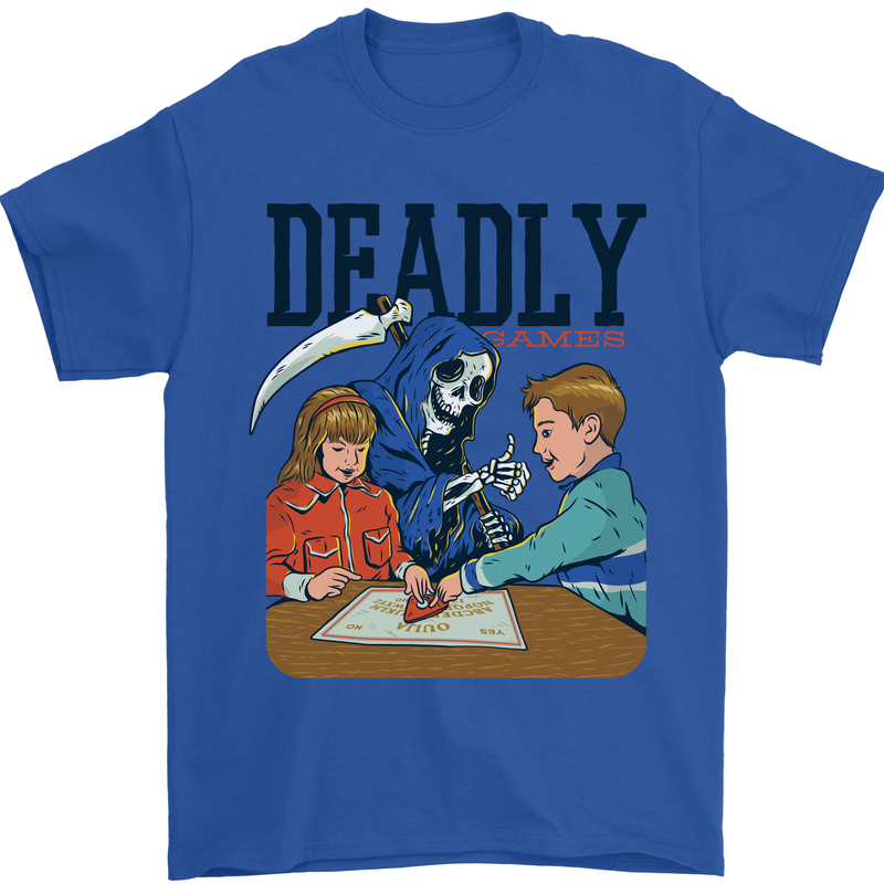 Deadly Games Ouija Board For Kids Grim Reaper Mens T-Shirt 100% Cotton Royal Blue