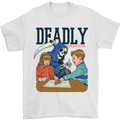 Deadly Games Ouija Board For Kids Grim Reaper Mens T-Shirt 100% Cotton White