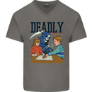 Deadly Games Ouija Board For Kids Grim Reaper Mens V-Neck Cotton T-Shirt Charcoal