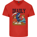 Deadly Games Ouija Board For Kids Grim Reaper Mens V-Neck Cotton T-Shirt Red
