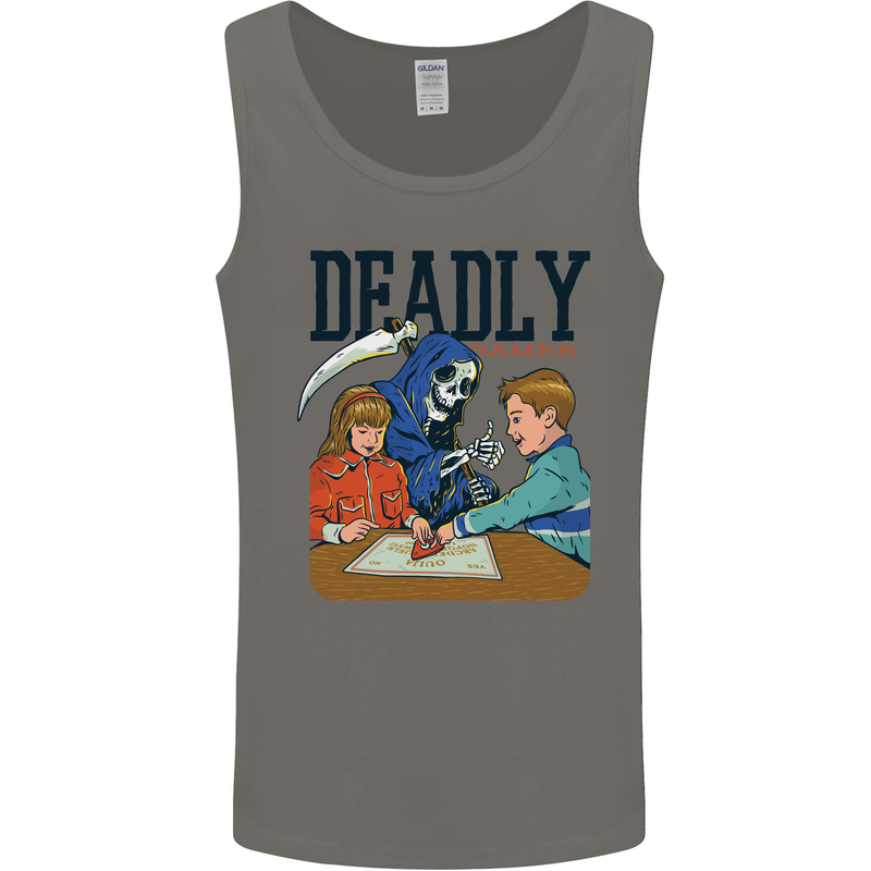 Deadly Games Ouija Board For Kids Grim Reaper Mens Vest Tank Top Charcoal