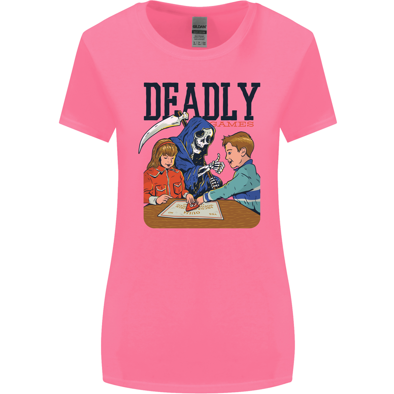 Deadly Games Ouija Board For Kids Grim Reaper Womens Wider Cut T-Shirt Azalea