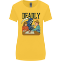 Deadly Games Ouija Board For Kids Grim Reaper Womens Wider Cut T-Shirt Yellow