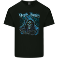 Death Awaits Evil Grim Reaper Skull Kids T-Shirt Childrens Black