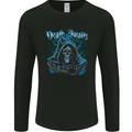 Death Awaits Evil Grim Reaper Skull Mens Long Sleeve T-Shirt Black