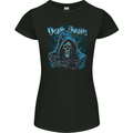 Death Awaits Evil Grim Reaper Skull Womens Petite Cut T-Shirt Black
