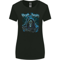 Death Awaits Evil Grim Reaper Skull Womens Wider Cut T-Shirt Black