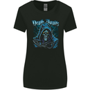 Death Awaits Evil Grim Reaper Skull Womens Wider Cut T-Shirt Black
