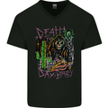 Death Day Halloween Grim Reaper Mens V-Neck Cotton T-Shirt Black